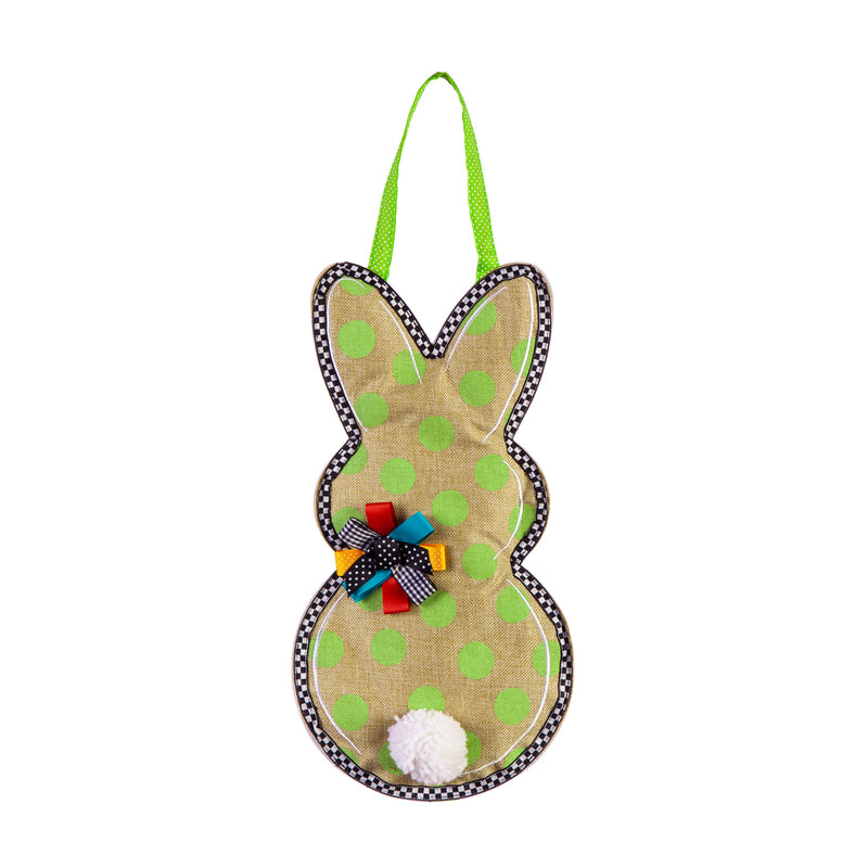 Evergreen Door Decor,Polka Dot Bunny Door Décor,9x2.5x17 Inches