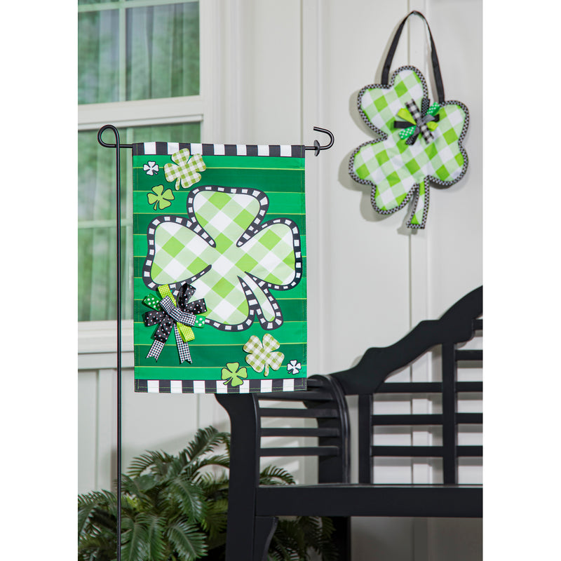 Evergreen Door Decor,Check Clover Door Décor,13x2.5x14 Inches