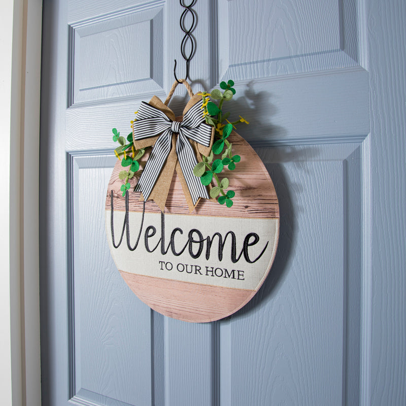 Wood Grain Welcome Door Décor,2dhb2371