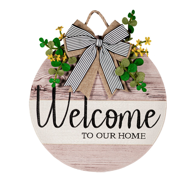 Wood Grain Welcome Door Décor,2dhb2371