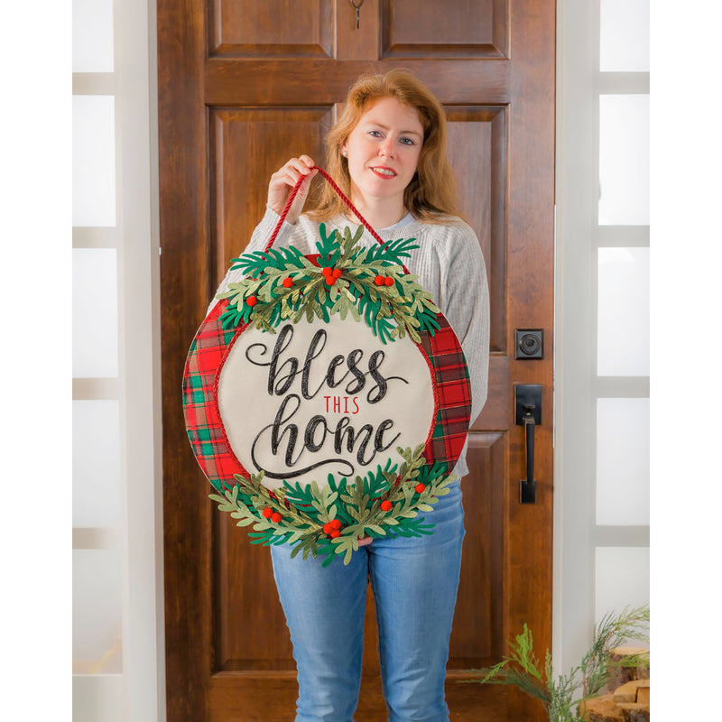 Bless this Home Plaid Door Décor,2dhbe1804