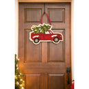 Christmas Tree Truck Hooked Door Decor,2dhp1606