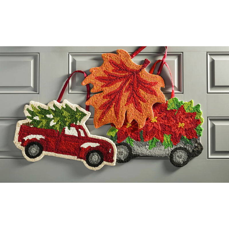 Christmas Tree Truck Hooked Door Décor,2dhp1606