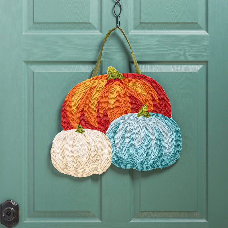 Pumpkin Trio Hooked Door Décor,2dhp2314