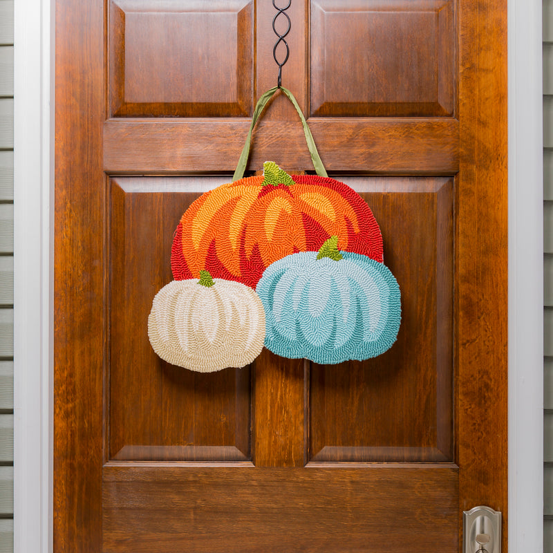 Pumpkin Trio Hooked Door Décor,2dhp2314