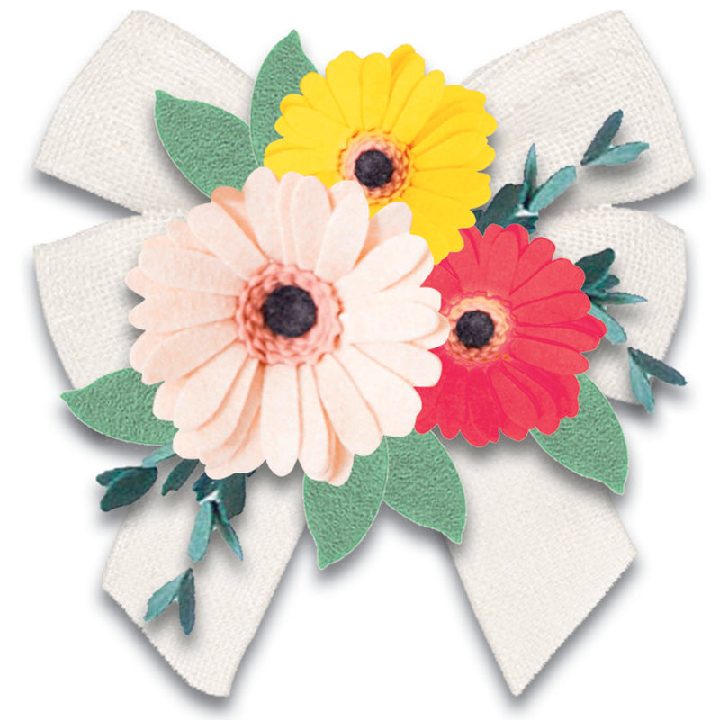 Gerber Daisy Door Tag Bow,2dtb1707
