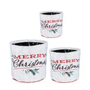 Holiday Traditions Round Fabric Planters, Set of 3,2fp004
