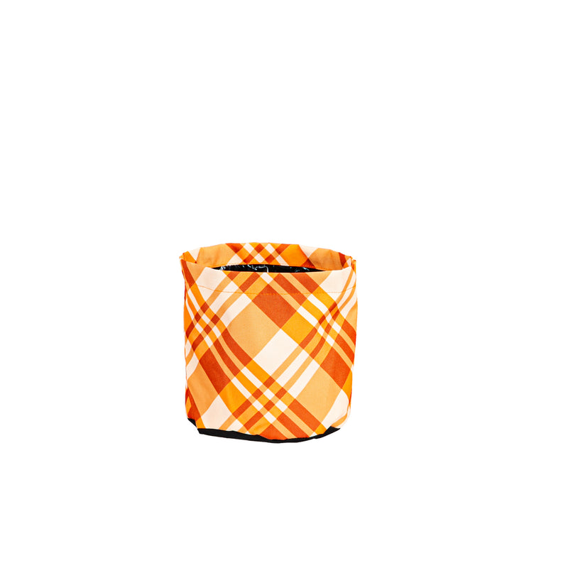 Fall Plaid Round Fabric Planters, Set of 3,2fp014