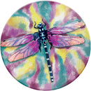 18" Hand Painted Glass Bird Bath with Oil Paint Finish, Dragonfly,2gb6902