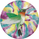 18" Hand Painted Glass Bird Bath with Oil Paint Finish, Hummingbird,2gb6903