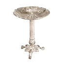 12" Metal White Bird Bath with Perched Bird,2gb6907