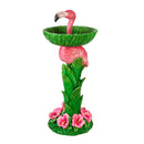 27.5"H Resin Redestal Flamingo Bird Bath,2gb6938
