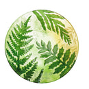 18" Hand Painted and Embossed Glass Bird Bath, Delicate Greenery,2gb7061