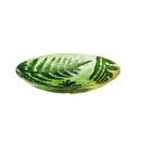 18" Hand Painted and Embossed Glass Bird Bath, Delicate Greenery,2gb7061