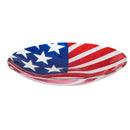 18" Glass Bird Bath, American Flag,2gb745