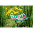 16.5" Hand Painted Embossed Square Glass Bird Bath, Hummingbird duo,2gb833