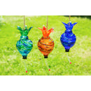 Hanging Art Glass Hummingbird Feeder with Built-in Floral Ant Moat, 3 ASST.,2hf267