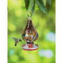 Multi-Color Speckled Glass Hummingbird Feeder with Bronze Gondola,2hf330