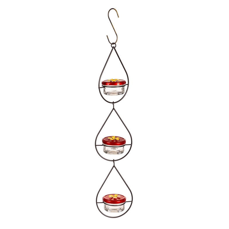 Evergreen Bird Feeder,Hanging Three Tier Hummingbird Feeder, Set of 2,6.3x2.95x20.47 Inches