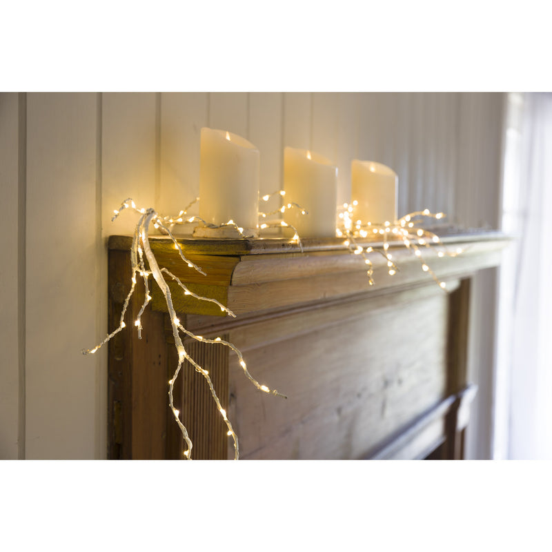 Indoor/Outdoor Birch Lighted Garland with 48  Lights Battery Operated, 6'L,2phl020