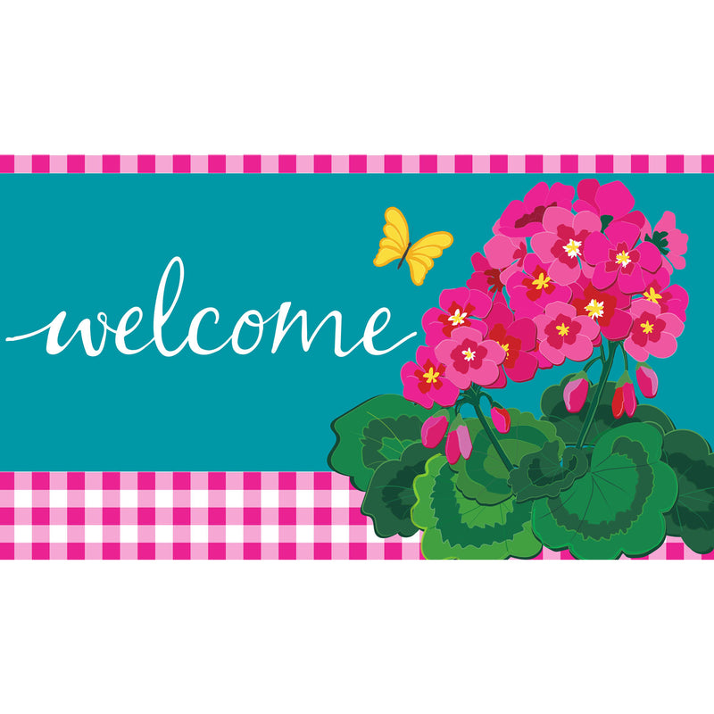 Spring Geraniums Coir Mat,2rm1102