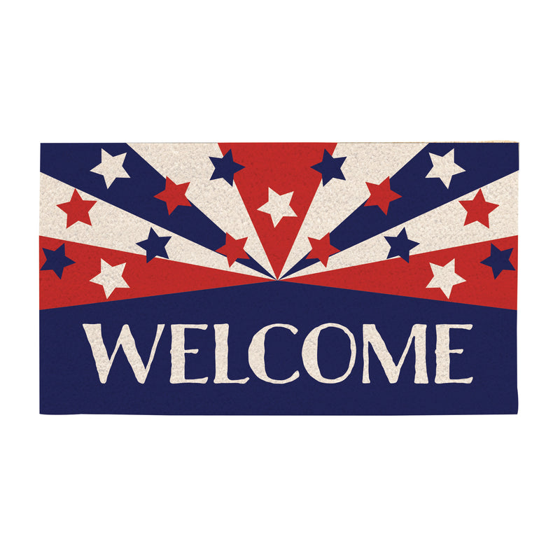 Patriotic Welcome Coir Mat,2rm1120