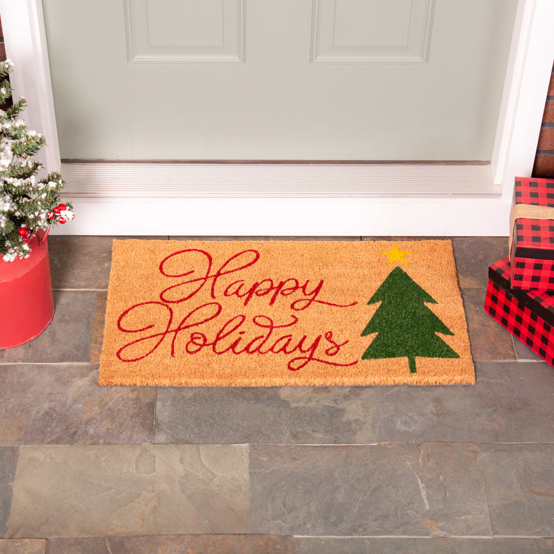 Happy Holidays Coir Mat,2rm1238