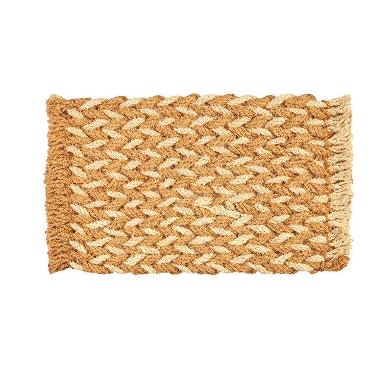 Braided and Woven Coir Mat, 2 Asst,2rm1262