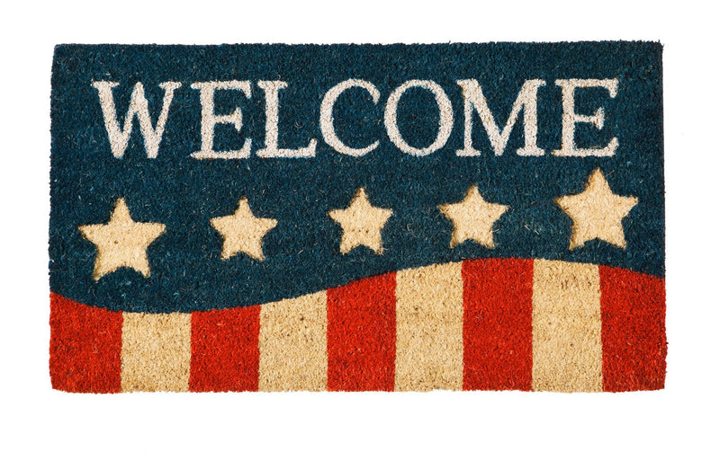 Patriotic Stripes Coir Mat,2rm370