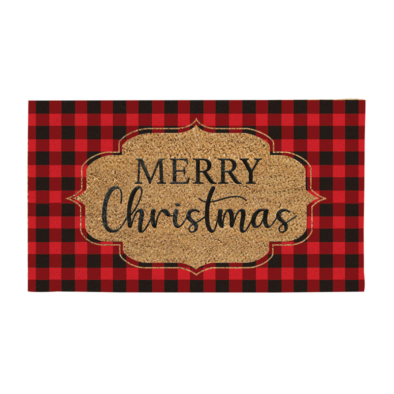 Buffalo Check Christmas Coir Mat,2rm793