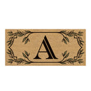 Monogram Flocked Sassafras Coir Switch Mat, Letter A,2rmc1288sa