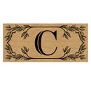 Monogram Flocked Sassafras Coir Switch Mat, Letter C,2rmc1288sc