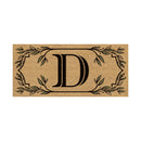 Monogram Flocked Sassafras Coir Switch Mat, Letter D,2rmc1288sd