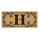 Monogram Flocked Sassafras Coir Switch Mat, Letter H,2rmc1288sh