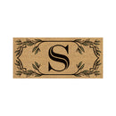 Monogram Flocked Sassafras Coir Switch Mat, Letter S,2rmc1288ss