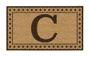 Monogram Flocked Coir  Vintage Tile Mat, Letter C,2rmc1296mc