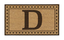 Monogram Flocked Coir  Vintage Tile Mat, Letter D,2rmc1296md