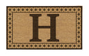 Monogram Flocked Coir  Vintage Tile Mat, Letter H,2rmc1296mh