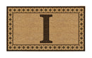 Monogram Flocked Coir  Vintage Tile Mat, Letter I,2rmc1296mi