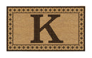 Monogram Flocked Coir  Vintage Tile Mat, Letter K,2rmc1296mk