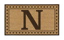Monogram Flocked Coir  Vintage Tile Mat, Letter N,2rmc1296mn