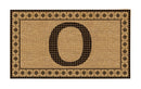 Monogram Flocked Coir  Vintage Tile Mat, Letter O,2rmc1296mo