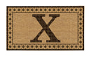 Monogram Flocked Coir  Vintage Tile Mat, Letter X,2rmc1296mx