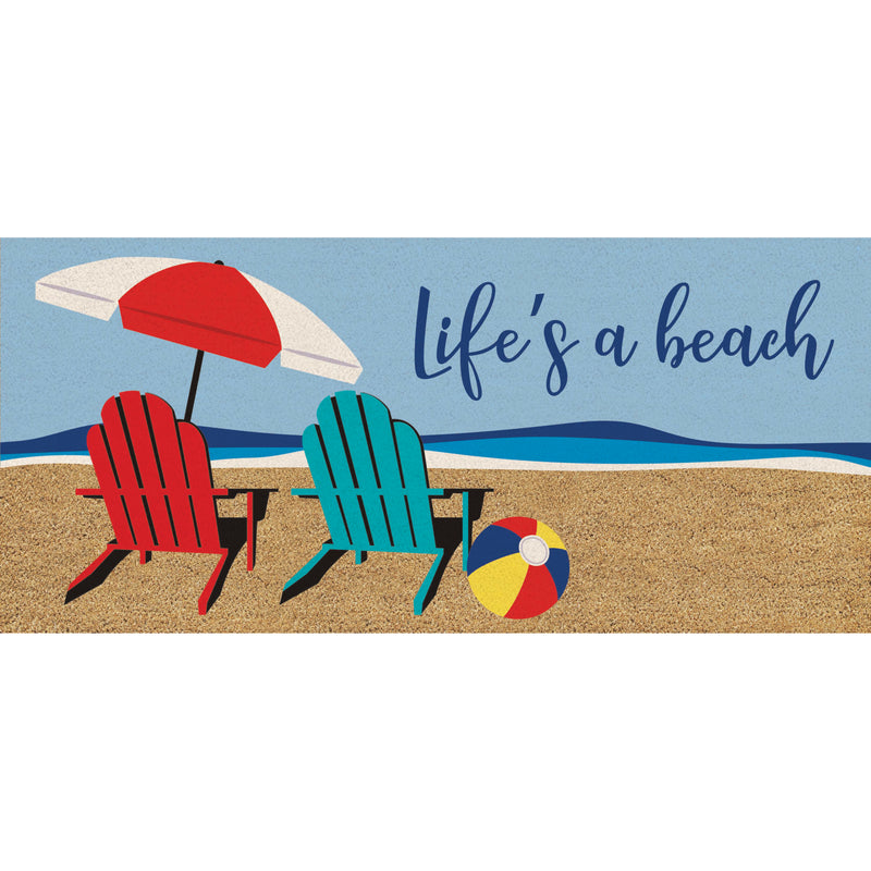 Life's a beach Flocked Coir Sassafras Switch Mat,2rmc1337s