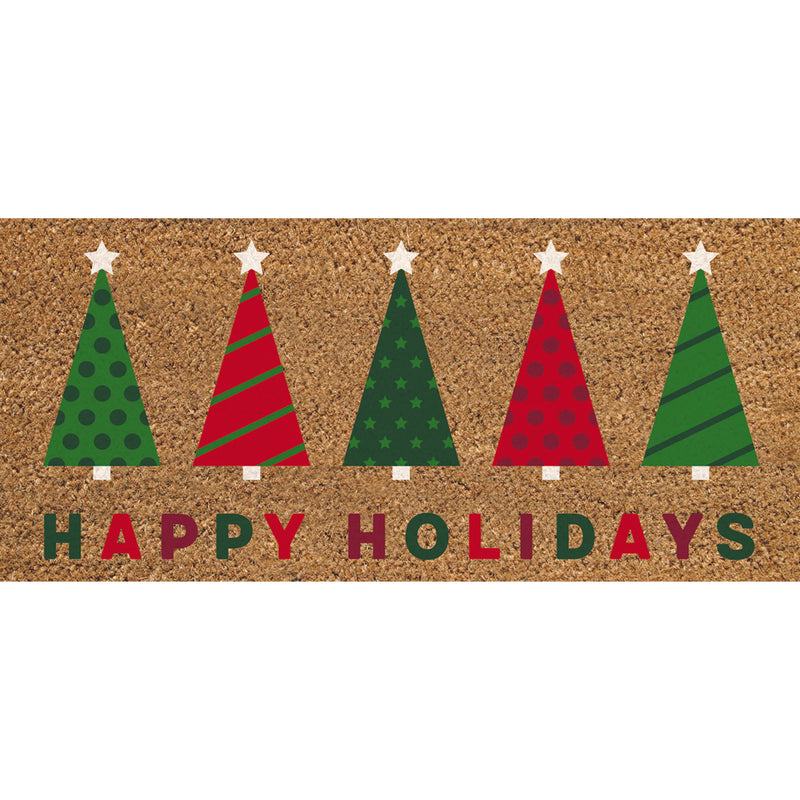 Happy Holiday Trees Flocked Coir Sassafras Switch Mat,2rmc1389s