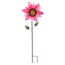 35"H Secret Solar Garden Stake, Pink & Purple Floral,2sp5640f