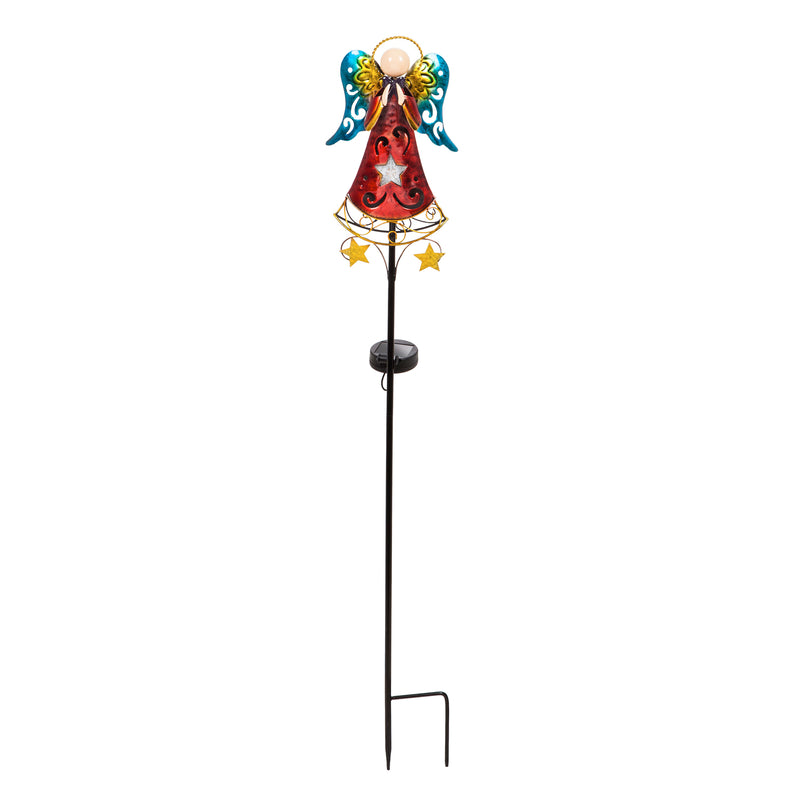 35.5"H Spinning Light Solar Garden Stake, Angel,2sp6324