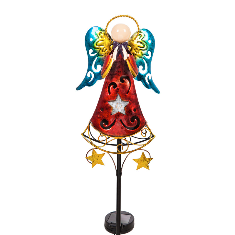 35.5"H Spinning Light Solar Garden Stake, Angel,2sp6324