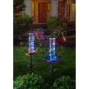 36.25"H Chasing Light Solar Rain Gauge Garden Stake, 2 ASST, Butterfly and Ladybug,2sp6770