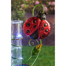 36.25"H Chasing Light Solar Rain Gauge Garden Stake, 2 ASST, Butterfly and Ladybug,2sp6770